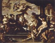 Luca Giordano, rubens painting the allegory of peace